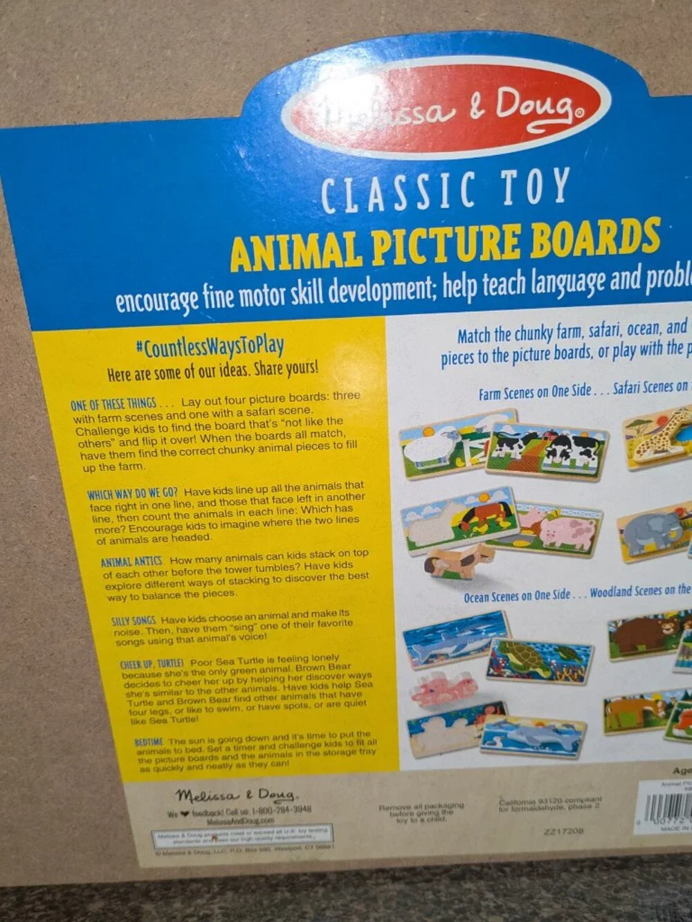 Melissa & Doug Wooden Animal Puzzle Boards Wooden Animal Play Pieces (24 pcs)